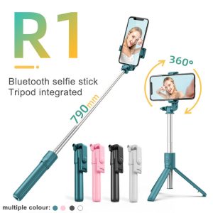 Bt Selfie Stick Remote Control Tripod Handphone Live Photo Holder Tripod Camera Extendable