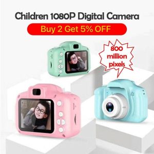 Hot Xmas Gift X2 X200 Kids Camera Children Mini Digital Camera Cute Cartoon Cam 2MP SLR Toys for Birthday 2 Inch Screen