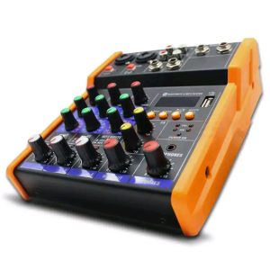 4-way Mixer  USB Recording Small Live Sound Card Reverberation Home Computer Stage Cross-border Direct Supply