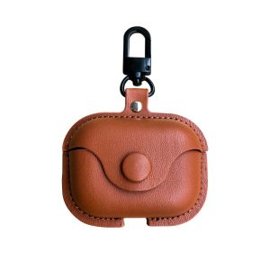 Wholesale Luxury Cowhide PU Leather Portable Travel Bag for Airpods 2 Earphone Case Cover New Design Leather Airpods Pro 4 3 2 1
