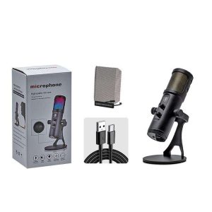 USB-C RGB Wired Stream Recording Desktop Studio Podcast Computer Condenser Microphone Kit Complete Recording Studio Equipment