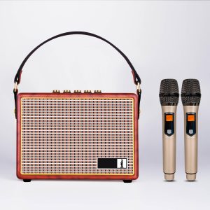 Wooden Speaker Super Quality Outdoor Karaoke Wireless Speaker with Rechargeable Battery USB Player