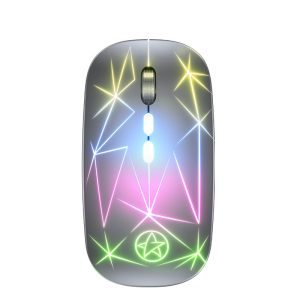 Metal Roller Colorful Optical Mice 2.4g Usb Mous Gaming Rechargeable BT Wireless Mouse