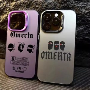 CP Omerta IMD Phone Case Mask Man Black for iPhone 16 15 14 13 12 11 XS Coque Omerta Pour Téléphone Cover