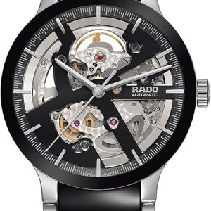 Rado Men's Centrix Open Heart Swiss Automatic Watch, Black/Stainless